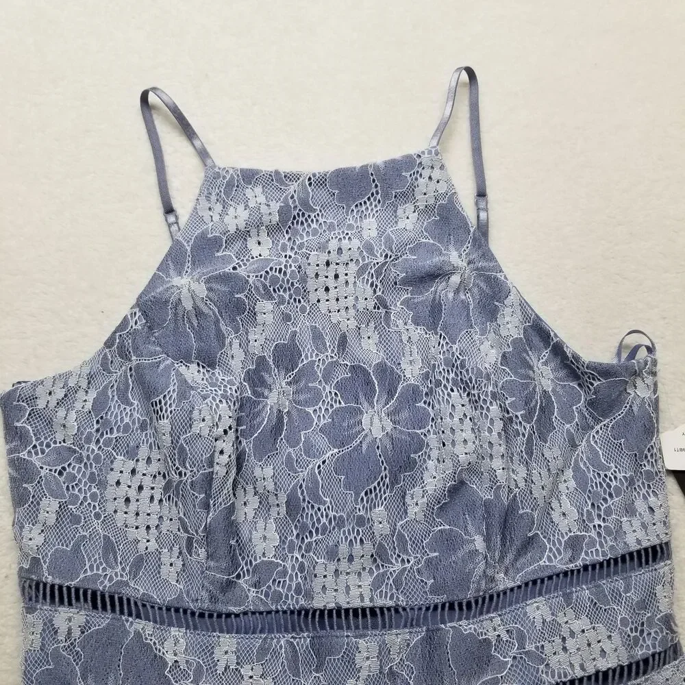 City Triangles Juniors 11 Dress Periwinkle Blue Lace Mini Fairy Feminine HOCO